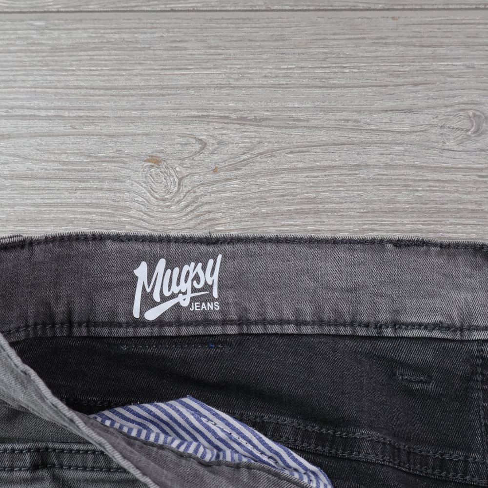 Mugsy Jeans Mens 36x30 Gray Beans Slim Fit Tapered Stretch Denim Pants Comfort - Picture 4 of 10